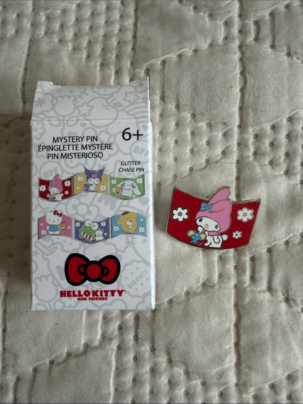 Hello Kitty & Friends My Melody Red Glitter Chase Kids Pin
